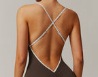 Solid Cross-Back Bodysuit by Pear Girly