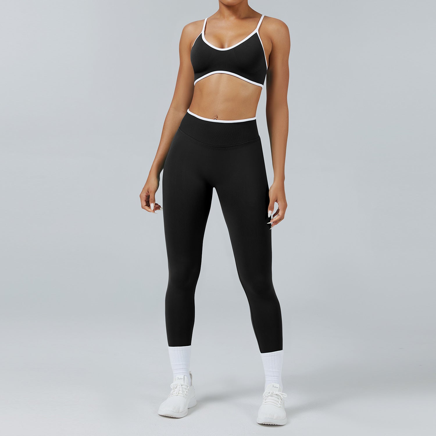 Seamless Back-Support Running Quick-Drying Yoga And Fitness Apparel Set by Pear Form