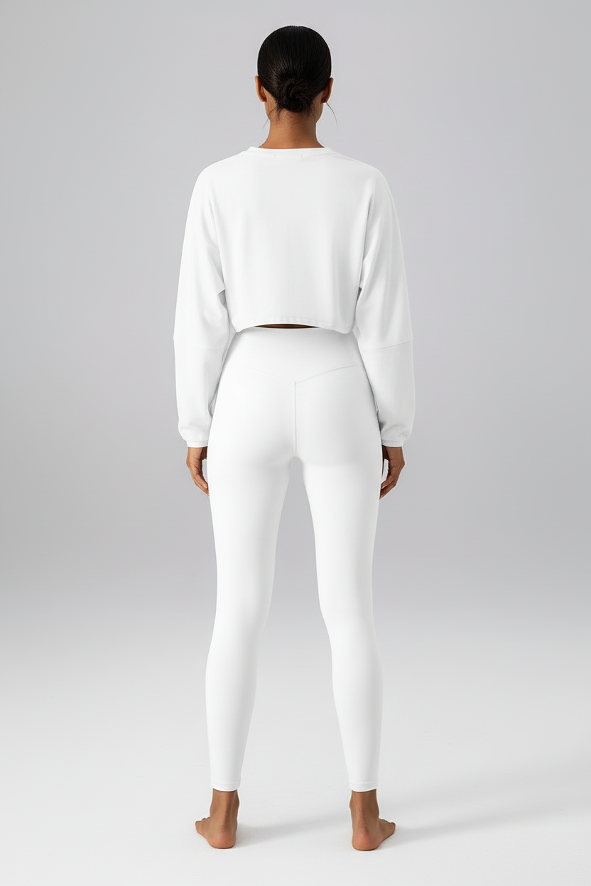 Crew Neck Cropped Top by Pear Form