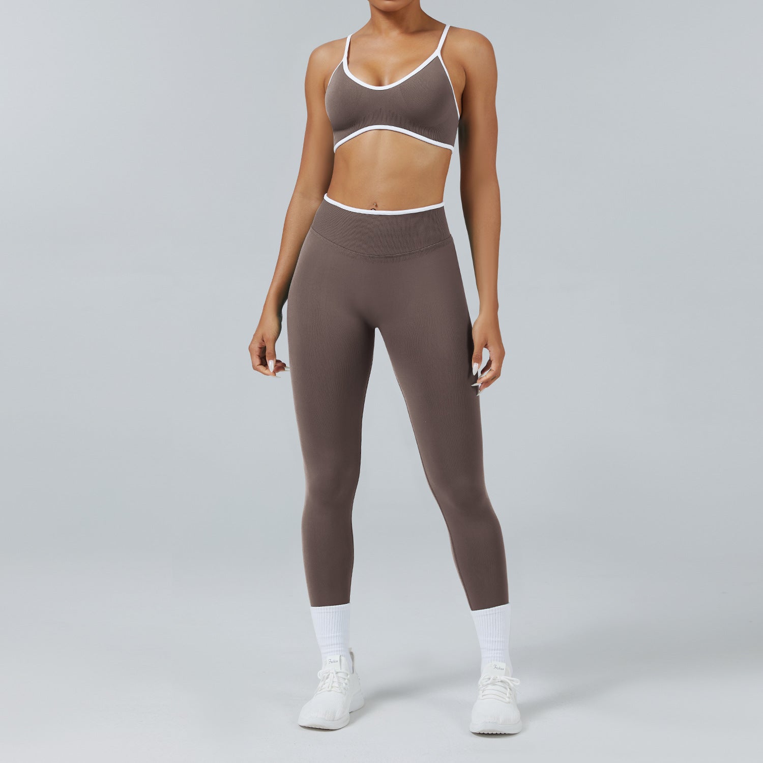Seamless Back-Support Running Quick-Drying Yoga And Fitness Apparel Set by Pear Form