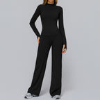 Women's Brushed Fabric Tight Top And Pants Casual Sports Suit by Pear Form