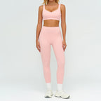Contrast-color Brushed Yoga Set With Dual Shoulder Straps by Pear Form
