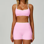 Contrastcolor Trimmed Women's TightfittingBackrevealing Yoga Wear Sports Outdoor Fitness Set by Pear Form