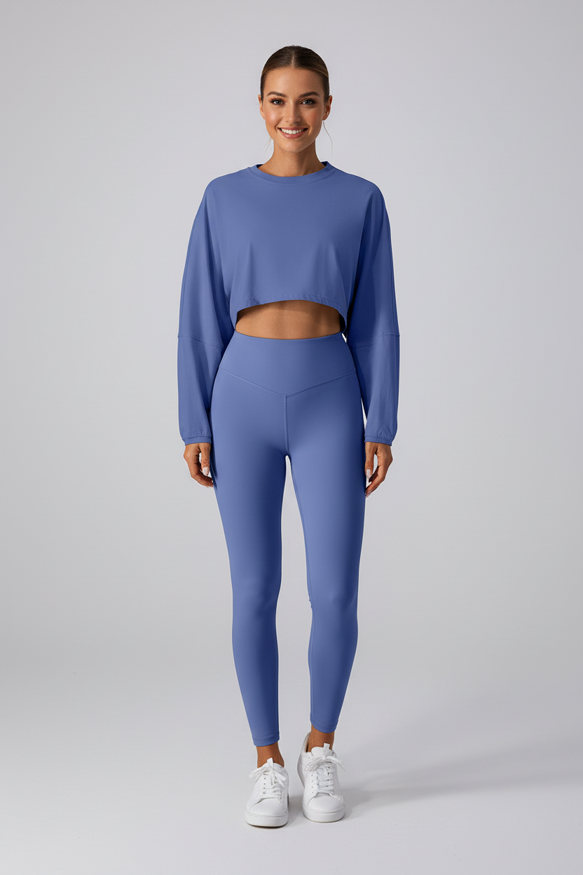 Crew Neck Cropped Top by Pear Form