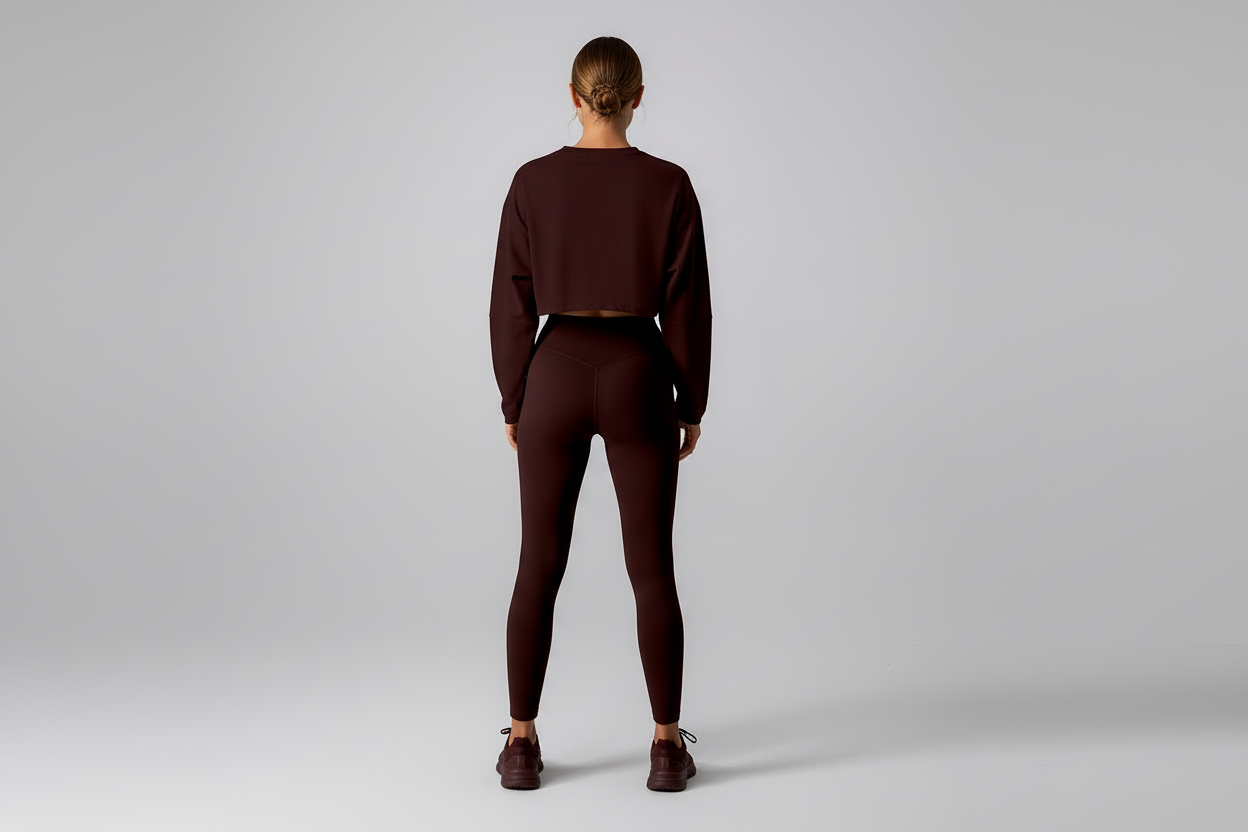 Crew Neck Cropped Top by Pear Form