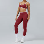Seamless Back-Support Running Quick-Drying Yoga And Fitness Apparel Set by Pear Form