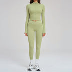 Nude-Feel Yoga Set Zipper Tight-Fit by Pear Form