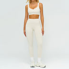 Contrast-color Brushed Yoga Set With Dual Shoulder Straps by Pear Form