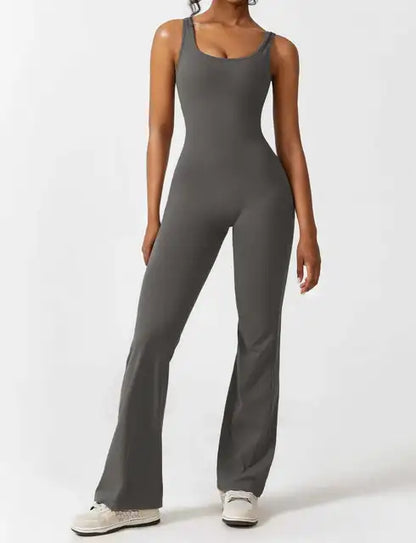 Hollow Back Activewear Jumpsuit by Pear Girly