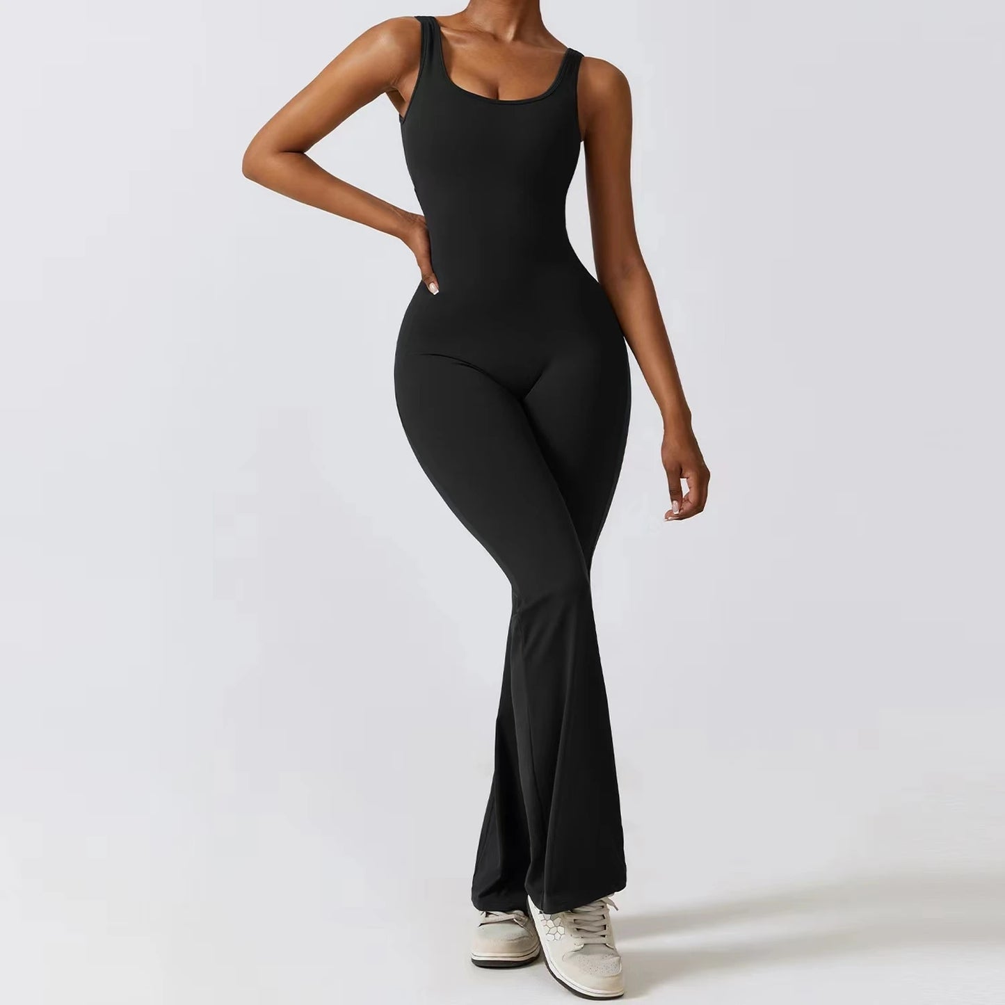 Hollow Back Activewear Jumpsuit by Pear Girly