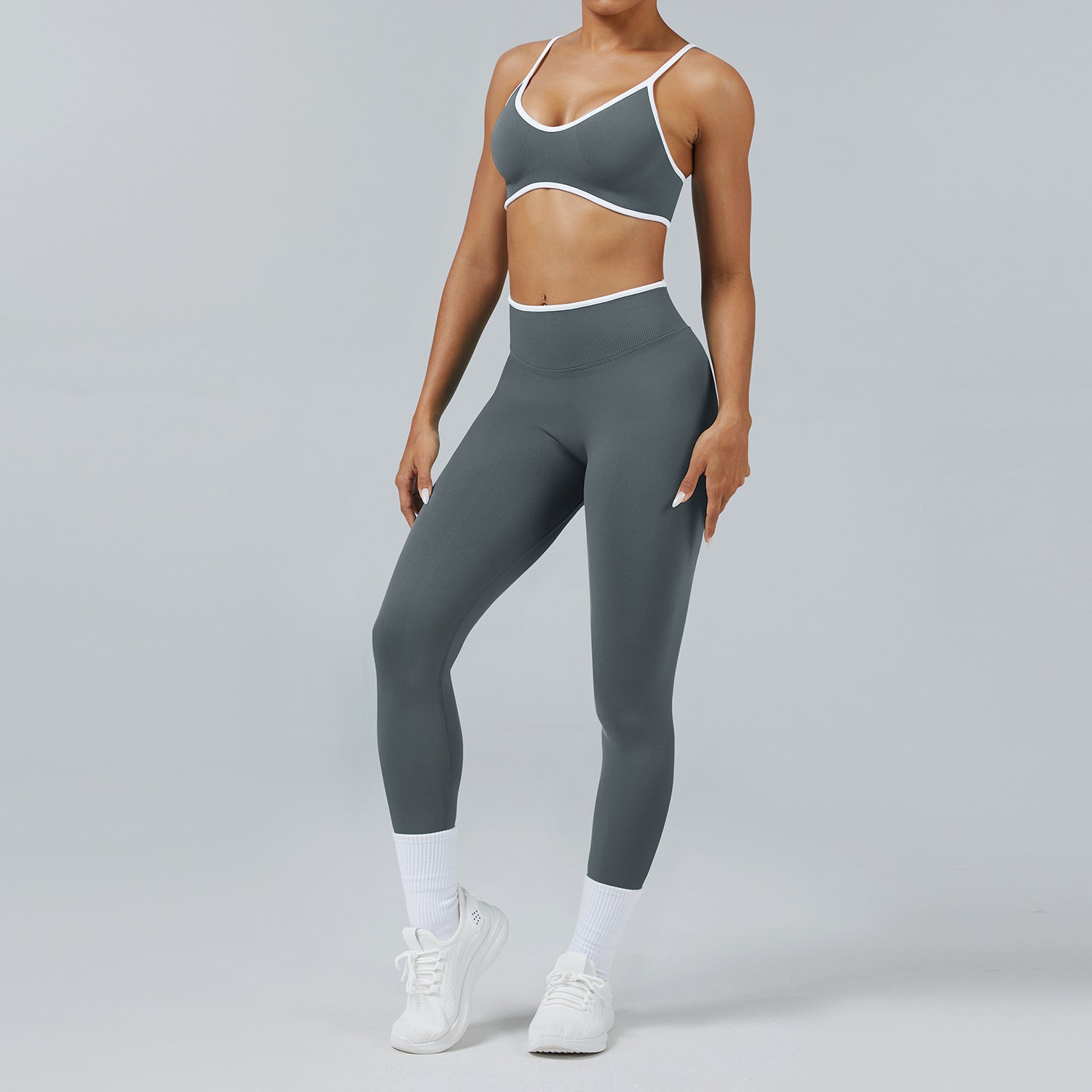 Seamless Back-Support Running Quick-Drying Yoga And Fitness Apparel Set by Pear Form