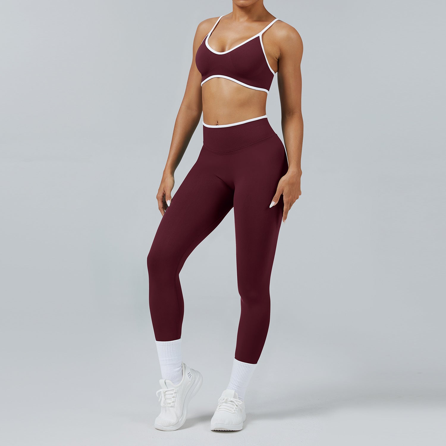 Seamless Back-Support Running Quick-Drying Yoga And Fitness Apparel Set by Pear Form