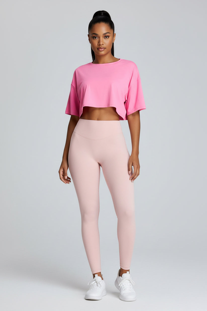 New Summer Breathable Quick-drying Yoga Clothes Women's Loose Running Leisure All-matching Workout Top by Pear Girly