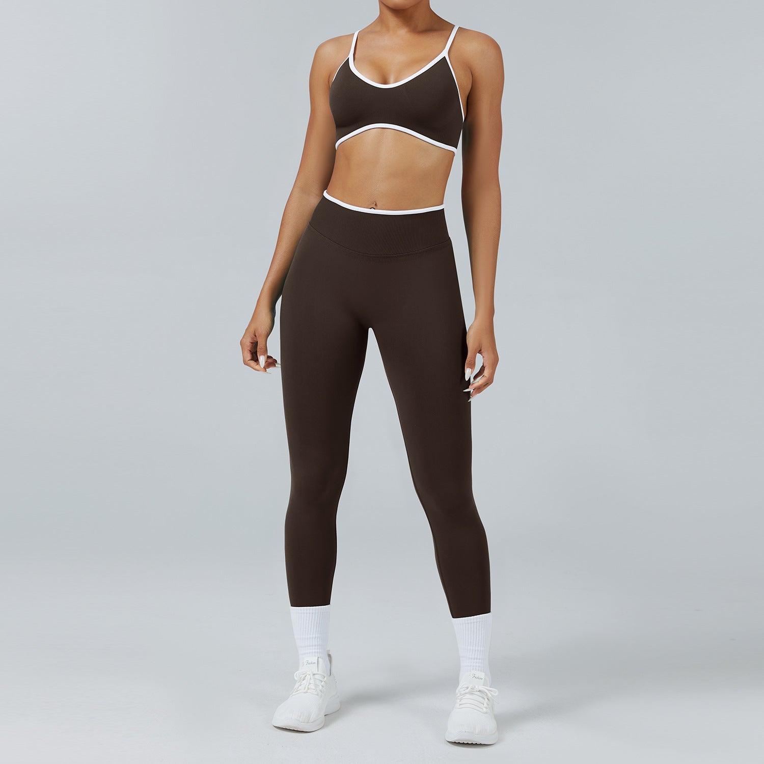 Seamless Back-Support Running Quick-Drying Yoga And Fitness Apparel Set by Pear Form