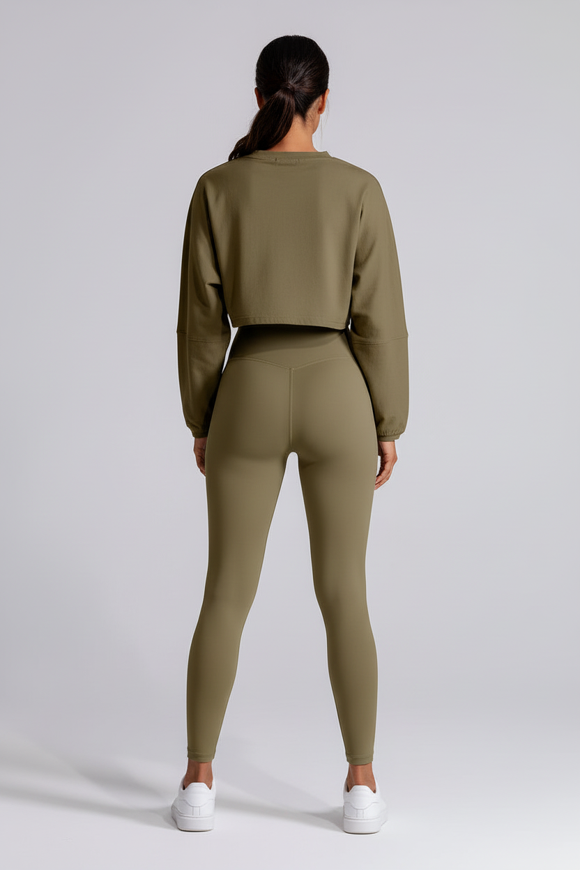 Crew Neck Cropped Top by Pear Form
